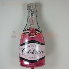 Шар (39''/99 см) Фигура, Бутылка Шампанское, Розовый